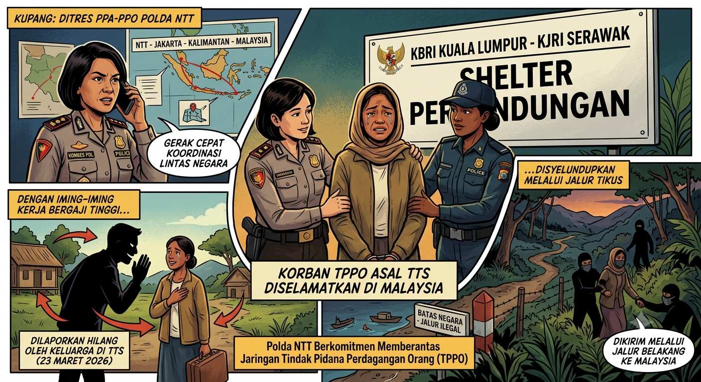 Polda NTT Selamatkan Korban TPPO Asal TTS, Diselundupkan Lewat Jalur Tikus ke Malaysia